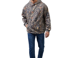 Sweat à capuche unisexe en coton 100% surdimensionné à imprimé jungle camouflage style streetwear avec graphisme personnalisé pour hommes et femmes - Product Image 1