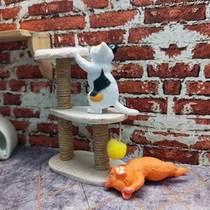 Miniature PVC Cat <b>Doll</b> House <b>Accessory</b> Set Curious Kitten Figures Decorative Pet Room Scene for 14 Years and Up - Product Image 5