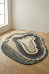 Tapis de couloir moderne géométrique en pure laine, antidérapant, fait main, robuste, pour usage commercial, idéal pour les hôtels - Product Image 3