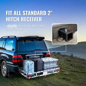 Portapacchi in Alluminio Antiruggine 49.4 X 22.4 X 7.1 con Capacità di Carico di 500 libbre, Cestello Portabagagli Montato su Gancio di Traino - Product Image 4