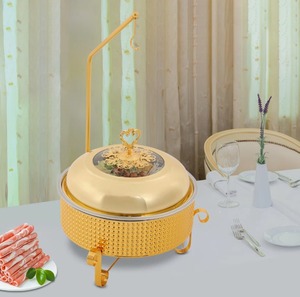 ถาดอุ่นอาหารสแตนเลสสตีลสีทองหรูหรา ดีไซน์ฝาปิดแบบแขวน ราคาประหยัด - Product Image 6
