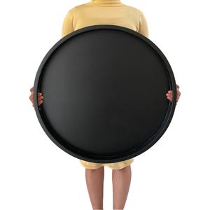 Vajilla decorativa rectangular de madera maciza Real Natural para servir fruta, plato de postre, bandeja para servir café, bandeja para servir café - Product Image 1