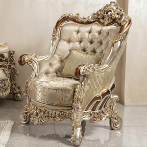 Juego de Sofás de Lujo Turcos para Sala de Estar, Diseño Francés, Madera de Caoba Sólida, Tallados a Mano, Tapizados - Product Image 5