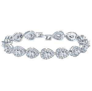 Bracelet tennis personnalisé en diamants de haute qualité, couleur G, taille ronde, VS, entièrement serti de diamants, or 18 carats - Product Image 3