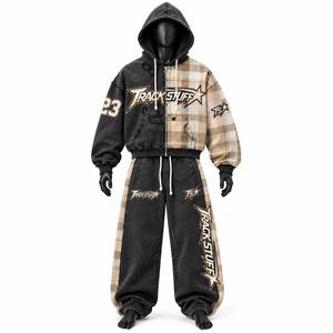 Nouvel ensemble de survêtement unisexe coupe-vent imprimé, personnalisable, 2 pièces, haute qualité, séchage rapide, 100% coton, design sportif - Product Image 2