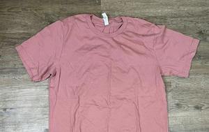 T-shirt pour homme en coton 95% à col rond et manches courtes, couleur unie rouge et blanc, coupe classique, jersey tricoté compressé 180g, logo sur le devant - Product Image 3