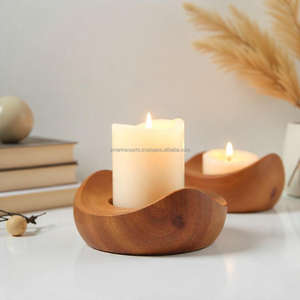 Elegante tarro de madera para velas y soporte hecho a mano con materiales sostenibles, ideal para una elegante decoración ecológica del hogar - Product Image 2