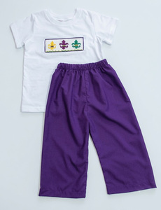 Robe de Mardi Gras pour filles, décontractée, printemps, col rond, coupe trapèze, 100% coton, broderie, style Bishop, smockée à la main, LA3, Fourniture ODM - Product Image 4