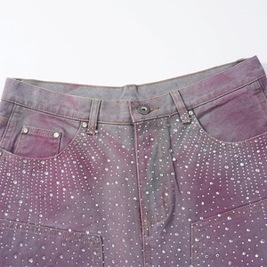 Women's Winter Denim <b>Shorts</b> Mid Waist Straight Style 100% Cotton Breathable Eco-Friendly Embroidery Zippers Skinny Slim Fit - Product Image 4