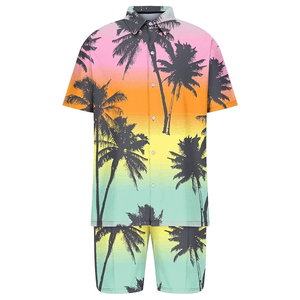 Hot Sale Hawaiian Beach Wear Breathable Men's Shirts And Shorts Set Comfortable Plus Size Men's Summer Sets - Product Image 2