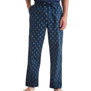 Pantalones de pijama informales estampados de algodón de punto para hombre, venta al por mayor, cintura elástica, cordón, transpirable, secado rápido, ropa de casa cómoda - Product Image 1