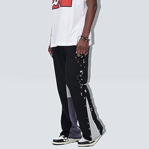 Anti Shrink Nonwoven Fleece Fabric Men's Casual Sports Training Flare Pants Street Fashion <b>Drawstring</b> Waist Wide Leg <b>Trousers</b> - Product Image 4