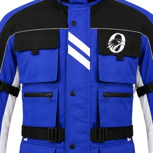 Chaqueta de Motocicleta Azul y Negra para Hombre, Chaqueta de Protección para Motociclistas, Ligera, Duradera, para Carreras, Deportes al Aire Libre - Product Image 4