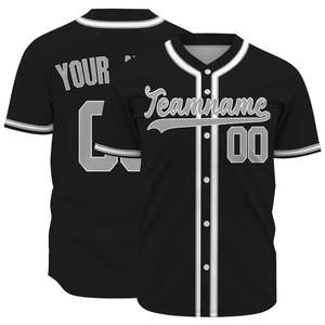 Camiseta de Béisbol para Hombre, 100% Poliéster, con Botones, Uniforme de Equipo Personalizado, Color Sólido, para Juegos de Liga, Sublimada - Product Image 4