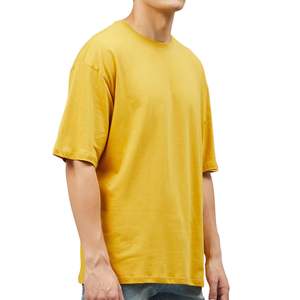 T-shirt uni surdimensionné pour homme, personnalisable avec logo, en coton, style streetwear décontracté, fournisseur de vêtements à marque privée – Meilleures ventes - Product Image 6