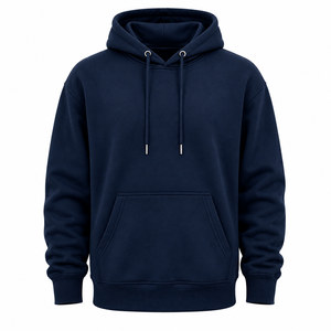 Sudadera con capucha para hombre, diseño liso, logotipo personalizado, forro polar, cómoda, informal, deportiva. - Product Image 1