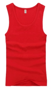 Men's for Ribbed Knitted O-Neck Casual Tank Top 100% Cotton Solid Color Front <b>Logo</b> <b>No</b> Printing - Product Image 4