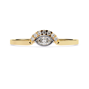 แหวนทองคำ 14k ทรงมาร์คีส์และทรงกลมแบบมินิมอลคลาสสิกสำหรับผู้หญิง เหมาะสำหรับงานหมั้น งานครบรอบ และงานแต่งงาน - Product Image 1