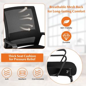 Sedia da Ufficio per Ospiti con Supporto Lombare per Sale d'Attesa - Product Image 6