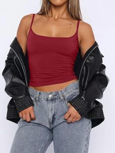 Custom Women's Camisole Square Neck Tank Tops Sexy <b>Spaghetti</b> <b>Strap</b> Cami Tops Summer Sleeveless Tops for Women - Product Image 4