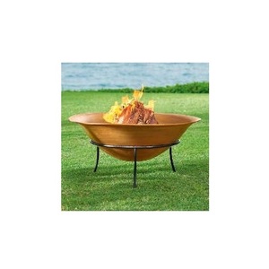 Brasero rustique en cuivre, bol d'extérieur, centre de table chauffant en métal de qualité supérieure, fait main, ornement de jardin et de terrasse pour des soirées résidentielles chaleureuses - Product Image 3