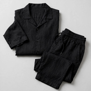 Survêtements grande taille pour hommes, 2 pièces, style streetwear Y2K, polyester/coton respirant, léger, élastique, été - Product Image 4