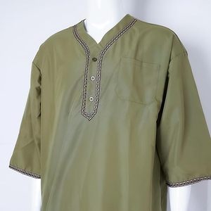 Robes marocaines respirantes 100 % coton pour adultes, thobes élégants personnalisés pour le Hajj et l'Omra, tenues arabes, jubbah, style Dubaï et Arabie Saoudite, vente chaude - Product Image 5