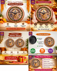 นาฬิกาแขวนผนังควอตซ์เงียบ พิมพ์ลายดิจิทัลส่วนตัว พระวิสุทธิ์- ของขวัญส่งเสริมการขายสำหรับสำนักงานในวันวาเลนไทน์ วันคริสต์มาส และวันแห่งจิตวิญญาณ - Product Image 3