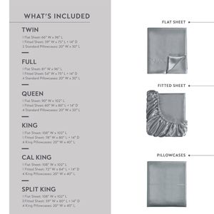 Set di Lusso di Lenzuola e Federe in Raso, Misura Split King - Product Image 2