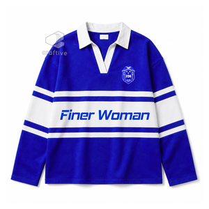 Camiseta de Rugby de la Hermandad Zeta Phi Beta para Mujer, con Cuello, Bloques de Color, Estilo Universitario, Polo de Rugby con Letras Griegas Bordadas, Top Deportivo - Product Image 1