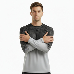 Nueva Camisa de Pesca de Manga Larga para Hombre, Estilo Moderno, Impresión por Sublimación, Color Degradado, 100% Poliéster, Secado Rápido, UPF 50, Estilo Pullover - Product Image 4