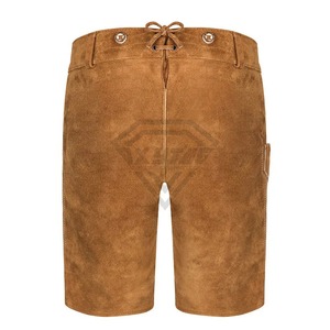 Shorts en cuir véritable pour hommes, style bavarois, respirants, avec bretelles, tenue traditionnelle allemande Trachten – Meilleur design élégant - Product Image 2