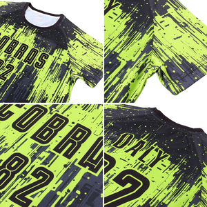 Conjunto de camiseta de fútbol verde personalizada, uniforme de fútbol de manga corta, estampado con el nombre del equipo y el número, ropa de partido - Product Image 6