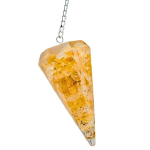 <b>Top</b> Selling Citrine <b>Crystal</b> Orgone Pendulum Conical Shape Polished Carving Beautiful Dowsing Tool Energy Healing Wholesale - Product Image 5