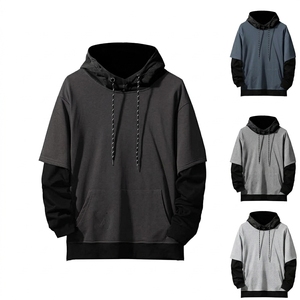 Custom <b>Men's</b> Regular Fit Polyester/Cotton Knitted Hoodie with Pocket Embossed Print Quick Dry & Breathable Winter <b>Pullover</b> - Product Image 5