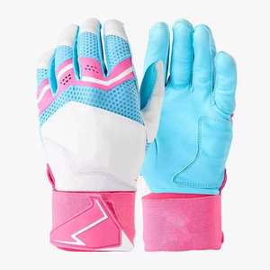 New Arrival Premium Quality Adult Baseball Batting Gloves Polyester/Cotton Breathable Hook Loop Closure Right Hand Gloves - Product Image 3