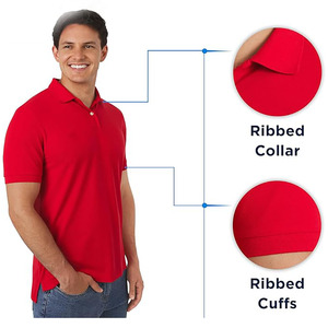 Polo Rojo para Hombre – Camiseta Clásica de Manga Corta de Algodón Informal - Product Image 5