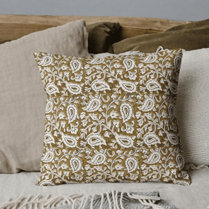 Housse de coussin en coton artisanal indien avec imprimé ethnique et ambiance bohème, style bohème durable, taie d'oreiller imprimée - Product Image 1