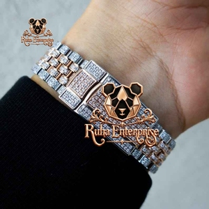 Luxury <b>Men</b>’s Stone Accent Quartz Timepiece with Moissanite Detailing Stainless Steel Case Crystal Dial Contemporary Wristwear - Product Image 5
