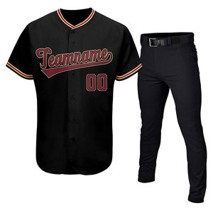 Custom <b>Baseball</b> Uniform Jersey Unisex Black Teamname 00 Heat-Transfer Printed 100% Polyester Moisture-Wicking All Seasons V-neck - Product Image 5