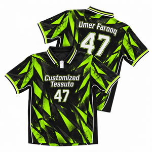 TESSUTO Custom Men's Breathable 100% Polyester Digital Print Polo Soccer Jersey <b>Neon</b> Shatter Print Summer Sports Shirt Football - Product Image 1