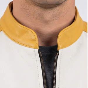 Chaqueta de Cuero para Motociclista para Hombre, Chaqueta de Cuero con Cuello Alto y Cinturón en la Cintura, Manga Larga, para Motociclismo al Aire Libre - Product Image 4