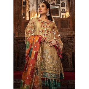 Colección de Ropa Desi Bordada para Bodas Pakistaníes e Indias, Última Moda en Trajes Shalwar Kameez de Seda, Gran Venta 2021 - Product Image 3