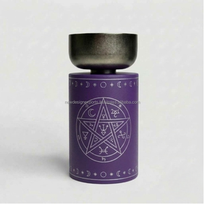 Brûleur d'encens pentacle païen artisanal, encensoir en résine phases de lune célestes, brûleur d'arômes de table, exportateur direct - Product Image 2