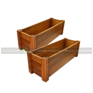 Macetero Rectangular de madera para jardín, caja de barandilla de cubierta, para flores - Product Image 4