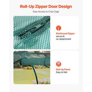 Malla de Jardín Elevada para Exteriores, Resistente al Viento, con Puerta con Cremallera, Fácil de Instalar, 8.1 x 3.9 x 3.9 pies - Product Image 5