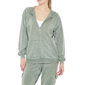 Sudaderas con Capucha para Mujer de Alta Calidad, Estilo Urbano, Lavado Ácido, Corte Ajustado, Diseño con Bolsillos, Cálidas para Invierno, Venta al Por Mayor, 100% Algodón - Product Image 6