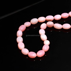 ลูกปัดโอปอลสีชมพูธรรมชาติทรงรี 8x10-9x12 มม. ลูกปัดพลอยโอปอลสีชมพูหวาน ขนาด 16 นิ้ว ขายส่งจำนวนมาก สำหรับทำเครื่องประดับ - Product Image 2