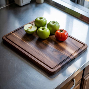 Planche à découper rectangulaire en bois d'acacia, grande planche à hacher, plateau de service de cuisine, rainure pour les jus, durable, non toxique - Product Image 6
