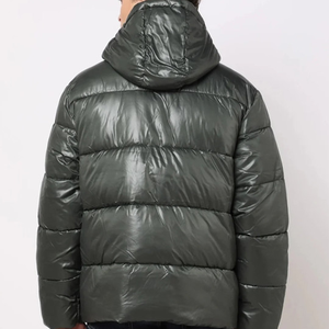OEM Custom Men Plus Size Winter Quilted <b>Jacket</b> Waterproof Windbreaker Zipper Hoodie Embroidered Casual Snow Wear puffer hiking - Product Image 2